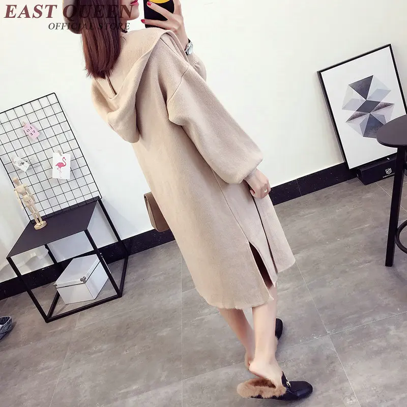 

Women trenchcoat long knitted cardigans hooded women long sleeve cardigan autumn long cardigan female NN0958 C