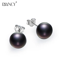 Classic Natural Freshwater Pearl white pink purple black gray 925 sterling silver Stud Earring Jewelry for Women Super Deal
