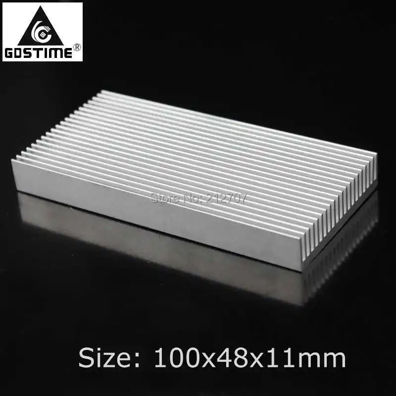 

3PCS Gdstime Aluminum Heatsink 100mm x 48mm x 11mm Cooling Fin Heat Sink Profile 100x48x11mm