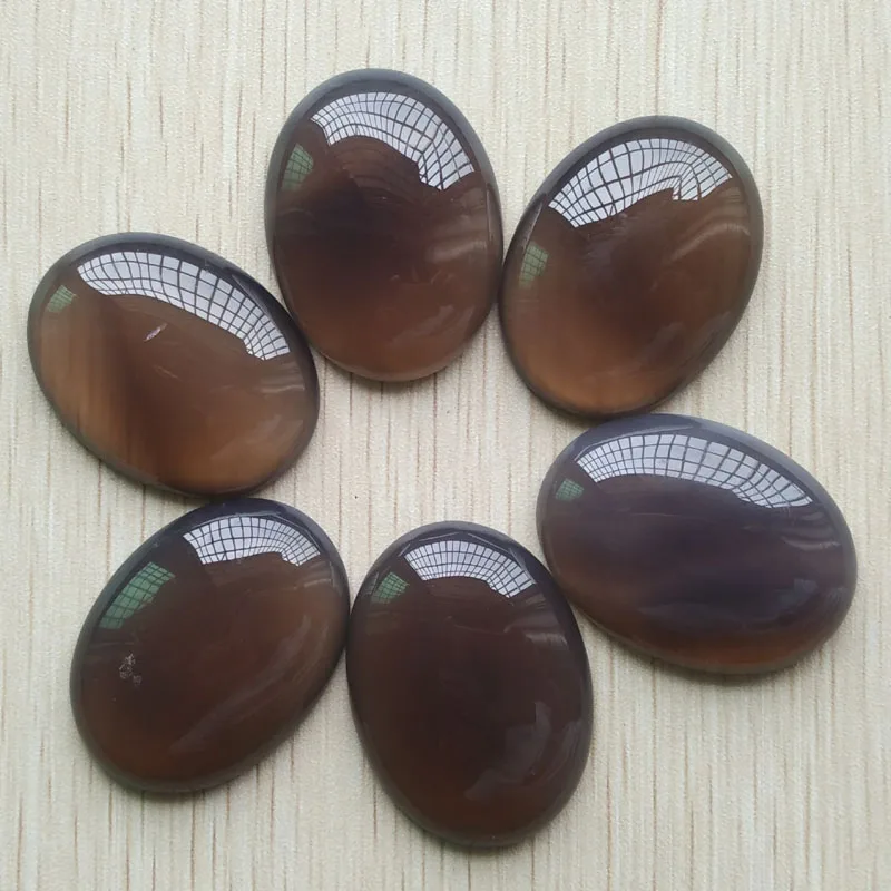 Wholesale 6pcs/lot good quality natural grey onyx Oval CAB CABOCHON 30x40mm charms beads for Diy jewelry making free shipping