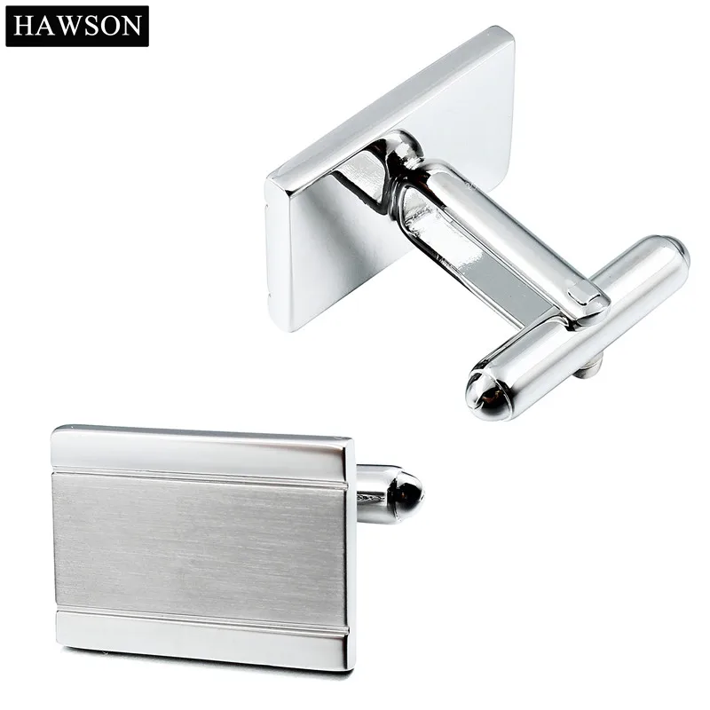 HAWSON Brushed Metal Cufflinks Mens Shirt Accessory Matt Cuff Link Lawyer Dress Cuff 2 Button