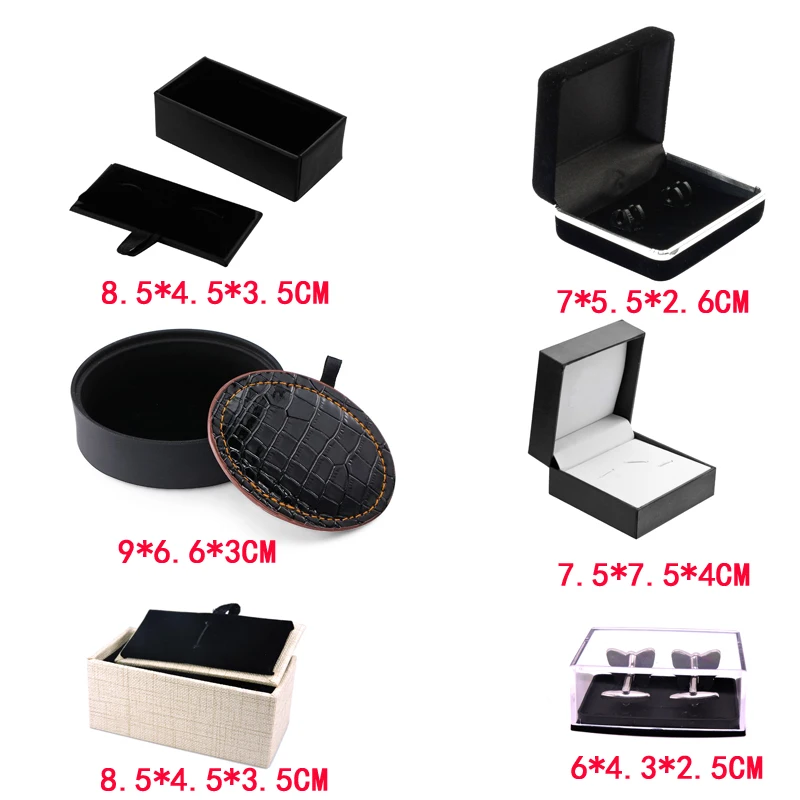 Jewelry Gift Boxes Luxury Gemelos Cufflink Casket Cuff Links Packaging Storage Display Hot Sale Cufflinks Box 6 styles mix