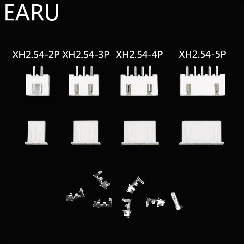 230pcs XH2.54 2p 3p 4p 5 pin 2.54mm Pitch Terminal Kit / Housing / Pin Header JST Connector Wire Connectors Adaptor XH Kits Box