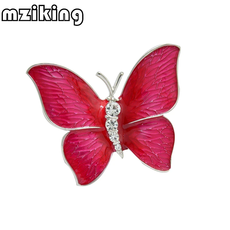 mziking New Crystal Butterfly Brooch Pin for Women Rhinestone Broches Animal Broche Jewelry Clothes Accessories Party Gift Brosh