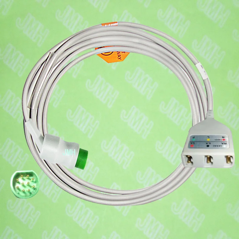 Compatible with 10pin Siemens ECG Machine the 3-lead LL trunk cable,AHA and IEC label included.