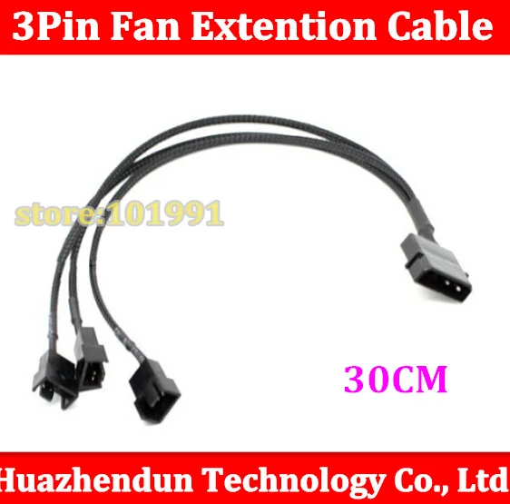 IDE-ventilador de refrigeración de 4 pines Molex a 3 puertos, Cable de alimentación de 3 pines, Cable de 22AWG, PC, DIY, envío gratis