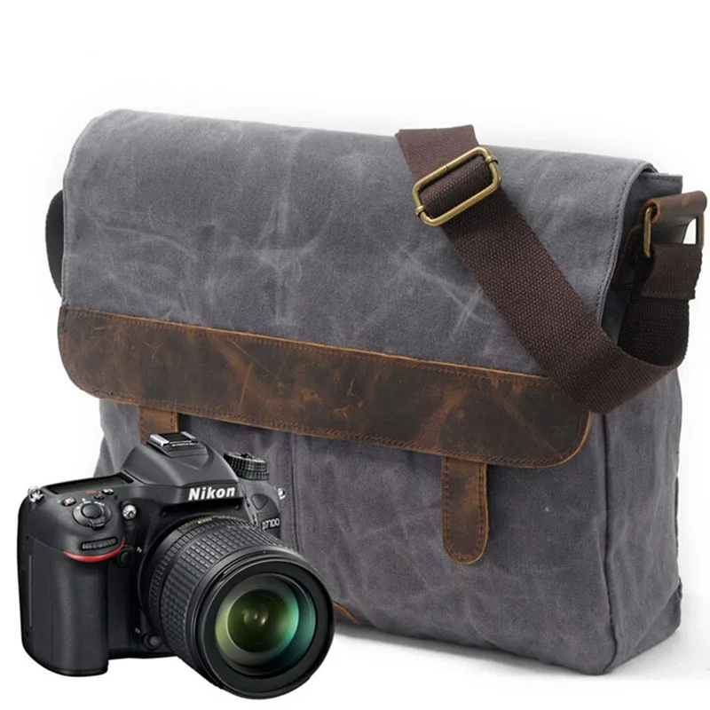 Muchuan 9158# Shoulder Batik Waterproof Canvas Bag Outdoor Travel Retro Casual Computer DSLR Shoulder Strap Case Bag