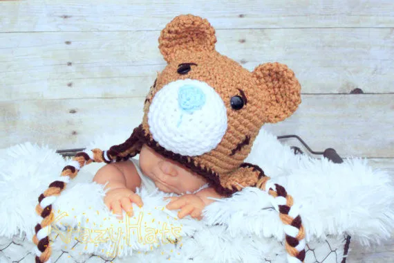 

cartoon Crochet Bear Hat , Children's Present , BABY Bear Hat Crochet BABY Bear hat 100% cotton NB-6years