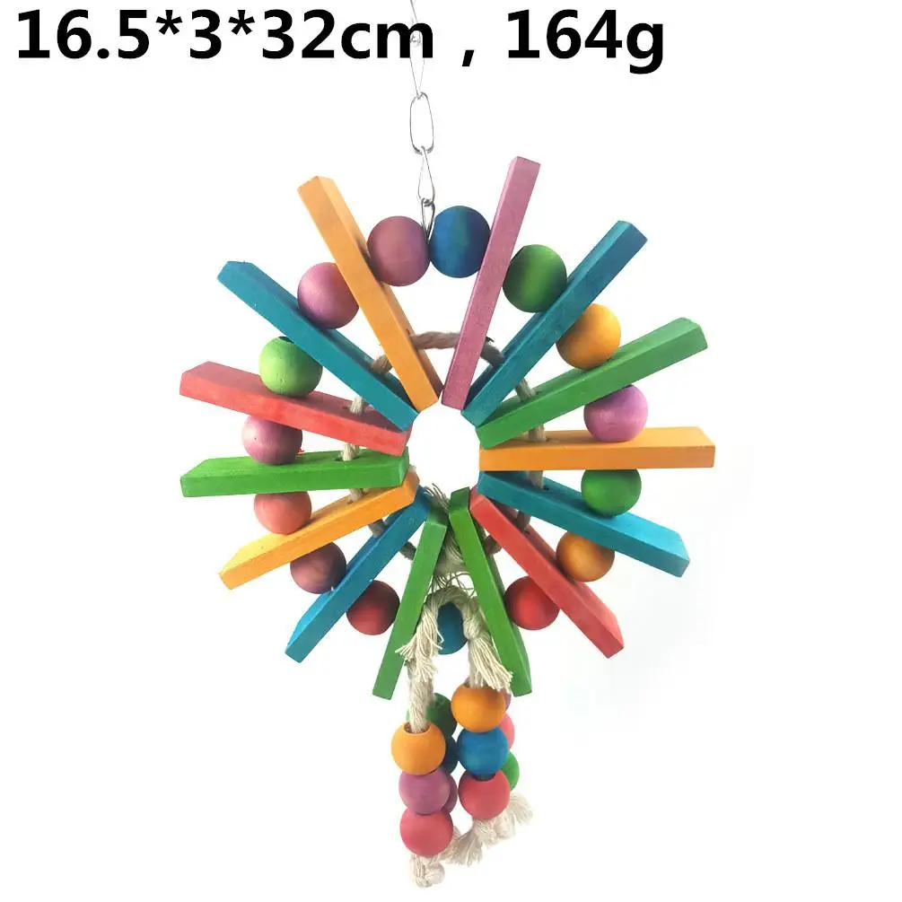 Huisdier Producten Vogel Benodigdheden Papegaai Knagen Speelgoed Diy Claw Paw Halter Kleur Hout Touw Slijpen Swing Station Ladder String Speelgoed