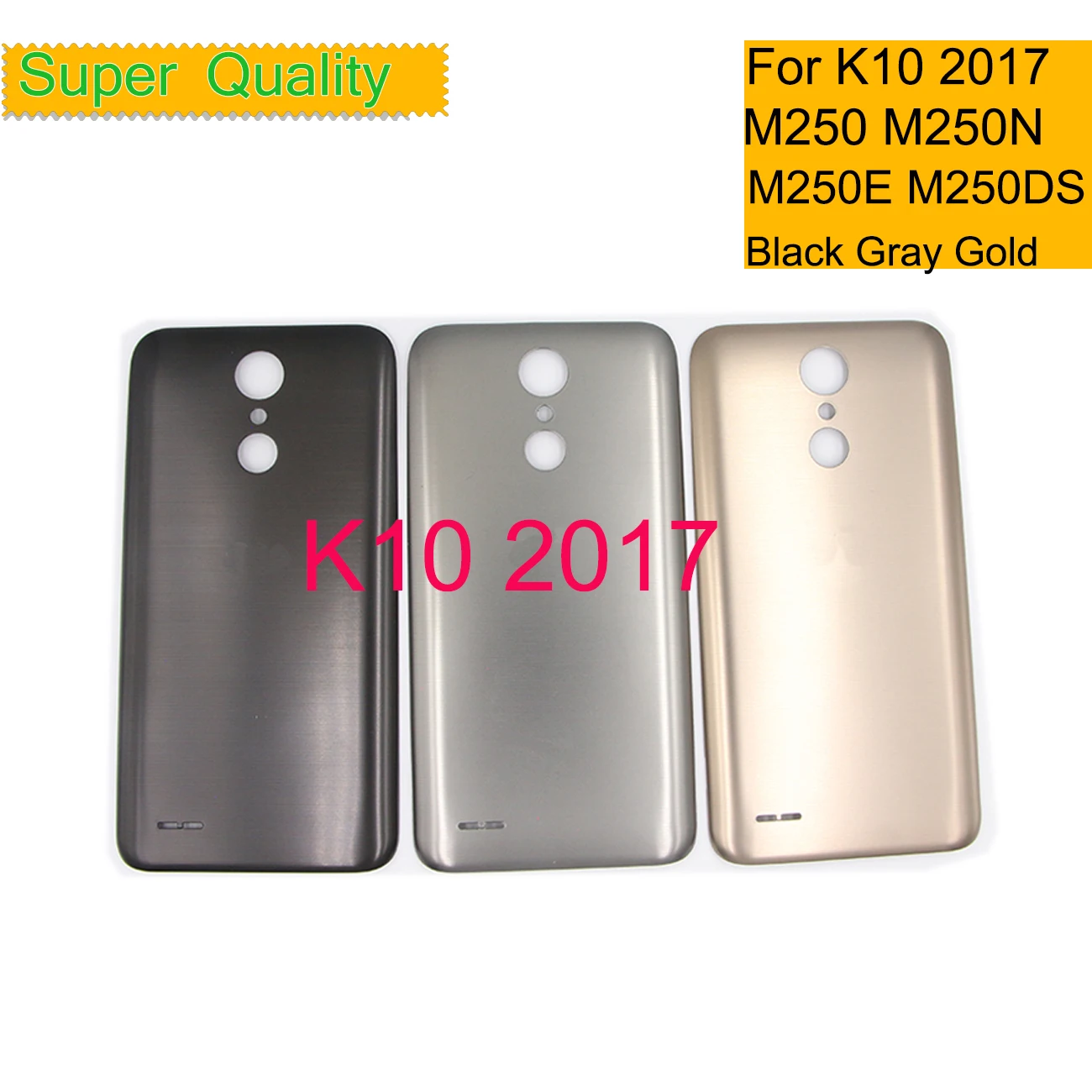 10Pcs/Lot For LG K10 2017 M250 LG-M250 M250N M250E M250DS Housing Battery Cover Back Cover Real Case Door Chassis Shell