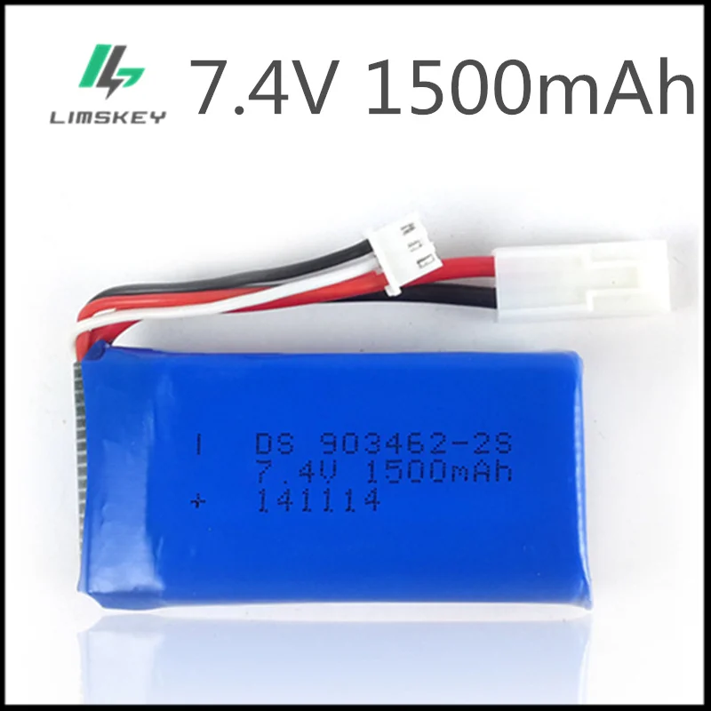 7.4V 1500mAh Lipo battery  For FT009 Remote Control Boat Speedboat  FX067C 2S battery 7.4 V  903462