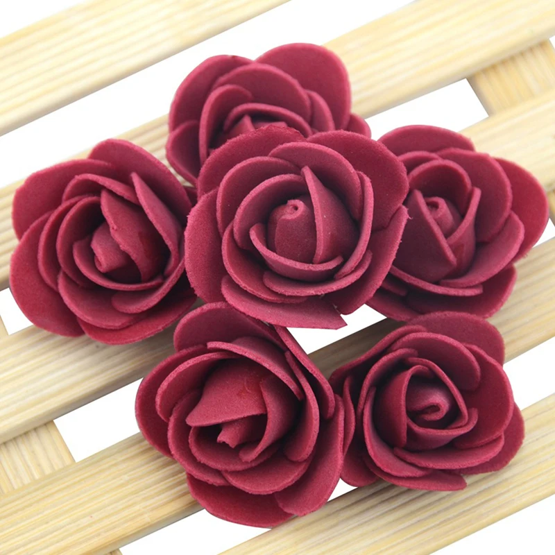 Über 480 Stück-500 Stück/3 cm Mini-PE-Schaum-Rosenblütenkopf, künstliche Rosenblüten, handgefertigt, DIY, Party, Hochzeit, Heimdekoration – Detail 9