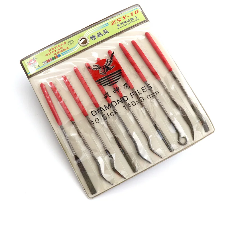 10 Stuks 3X140Mm Diverse Bocht File Grit 150 Mini Rasp Diamond Naald File Set Reparatie Tool Hout slijpen Hand File Gereedschap