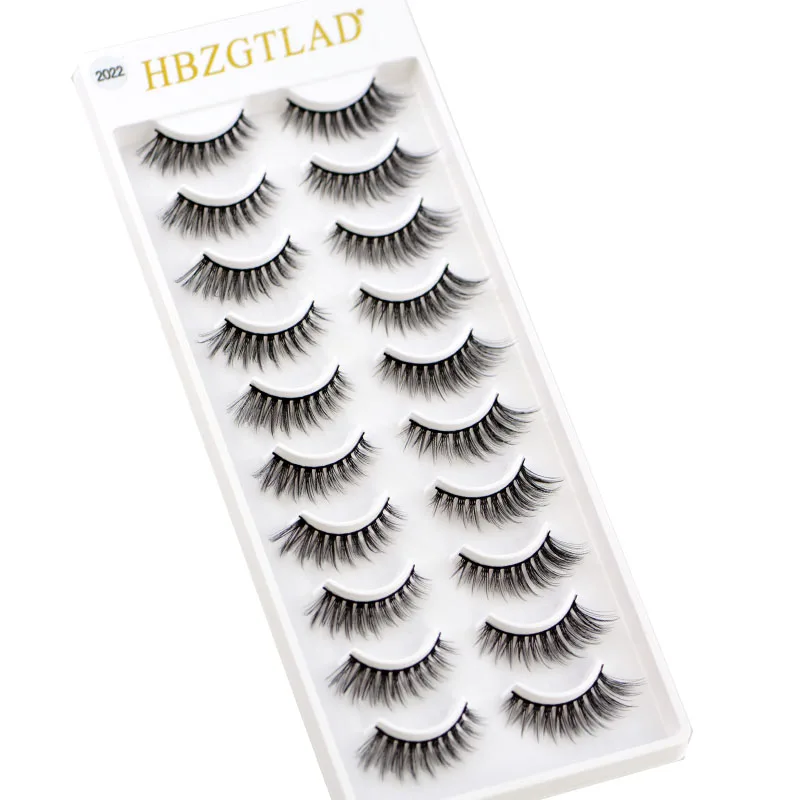 HBZGTLAD 10 pares de pestañas postizas naturales pestañas postizas maquillaje largo pestañas de visón 3d extensión de pestañas pestañas de visón para belleza