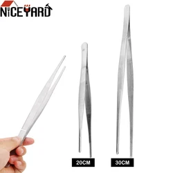 NICEYARD Stainless Steel Long Toothed Tweezer Straight Tweezer Barbecue Food Tong Home Medical Garden Kitchen BBQ Tool