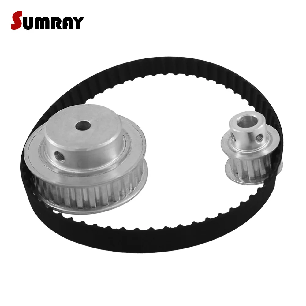 Reduction 1:3 Timing Belt Pulley Kit XL 10T 30T 100mm Center Distance Tooth Belt Pulley Set 120XL Rubber Belt for Laser Machine