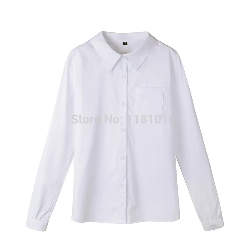 Japanese school uniform suit set Water Blue Cardigan sweater + solid white long sleeve shirt + Dark gray Pleated skirt