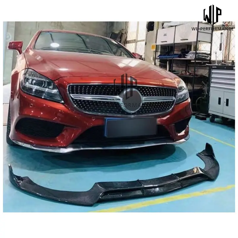 High Quality Carbon Fiber Front Bumper Lip Rear Diffuser Side Skirt Rear Spoiler For Mercedes-Benz W218 CLS B Style 10-13