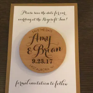 personalized Calligraphy rustic Wedding Announcement wooden Save the Date Magnets engagement party favors gifts invitation cards