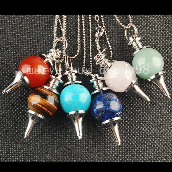 Бесплатная доставка Модные ювелирные изделия 6 шт. оптовая продажа Ляпис Сердолик тигровый глаз ожерелье с подвеской WW0003