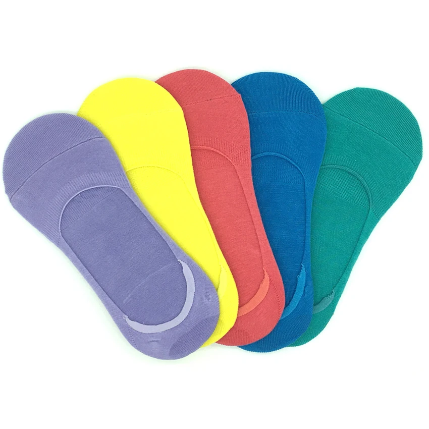 5 Pairs/Lot Socks Women Bamboo Fiber No Show Candy Color Casual Short Ankle Socks