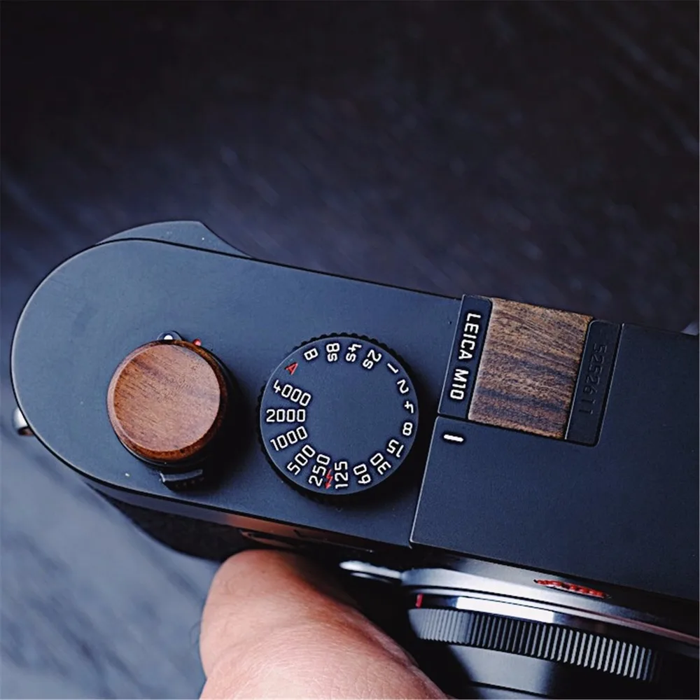 16MM แอฟริกันสีดำไม้ปุ่มปลดล็อคชัตเตอร์สำหรับ Leica M10 M10-P