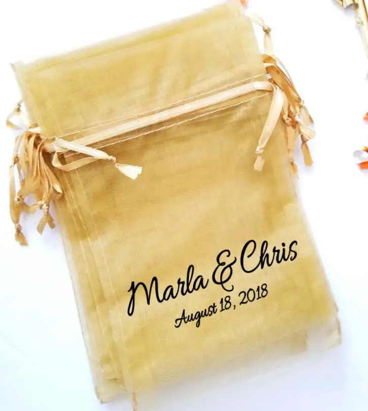 CUSTOM colorful Mr&Mrs Organza Bags Fabric Favour Bags | Drawstring Pouch | Wedding Mesh Candy Bags | Brdial Party Gift Bags