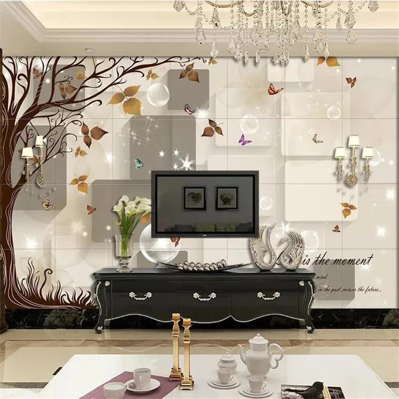 

beibehang Custom wallpaper 3d photo mural stereo simple modern maple living room TV background wall paper Papel de parede murals