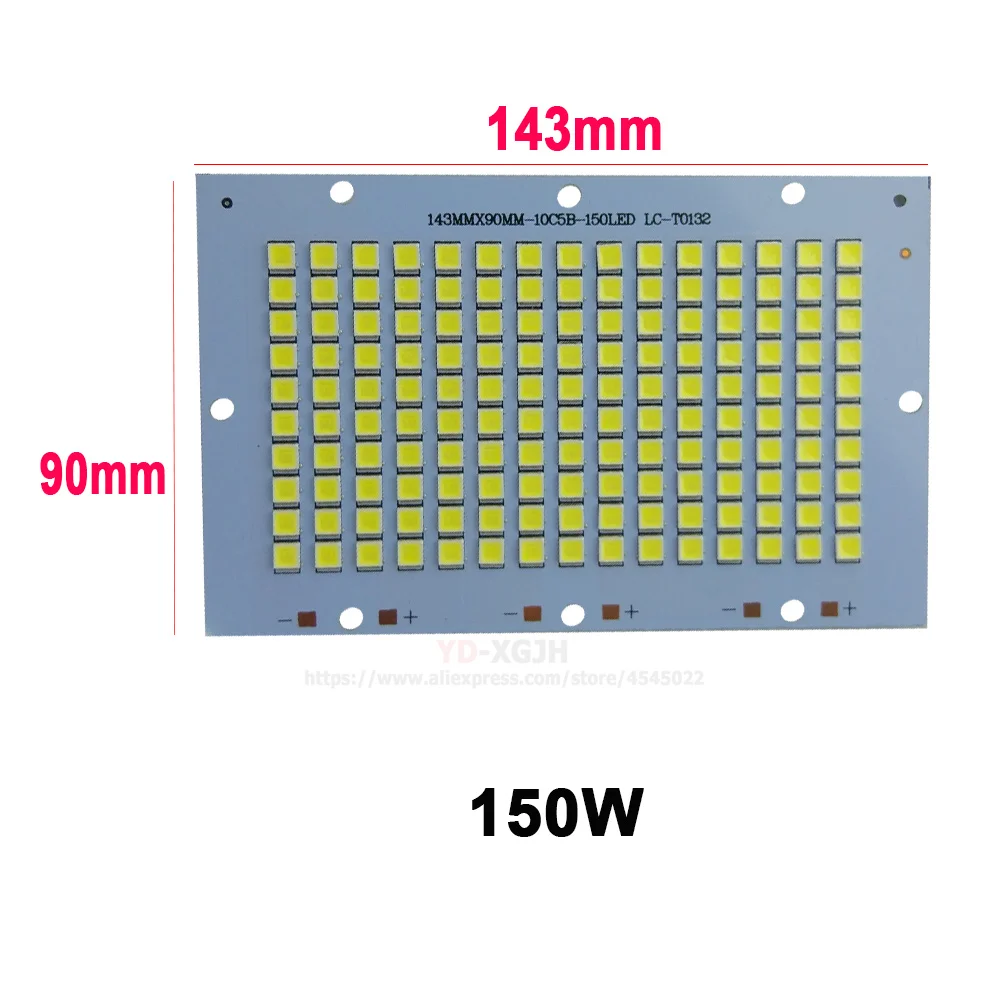 2PCS/Lot 150W 143x90mm SMD 5054 led board 15000-16500lm 100% Full Power LED Floodlight PCB  Aluminum plate for led floodlight