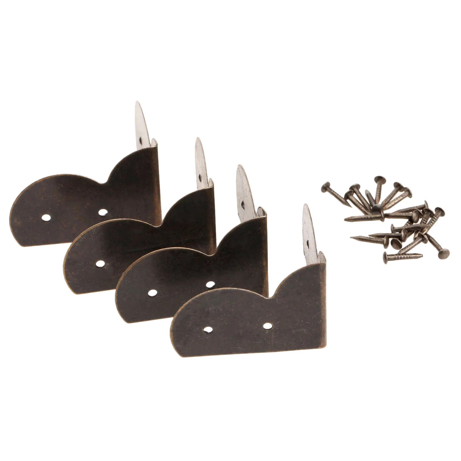 

4Pcs Antique Bronze Jewelry Box Wood Case Feet Leg Corner Protector Decorative Corner Bracket Furniture Fittings 30*30*22mm