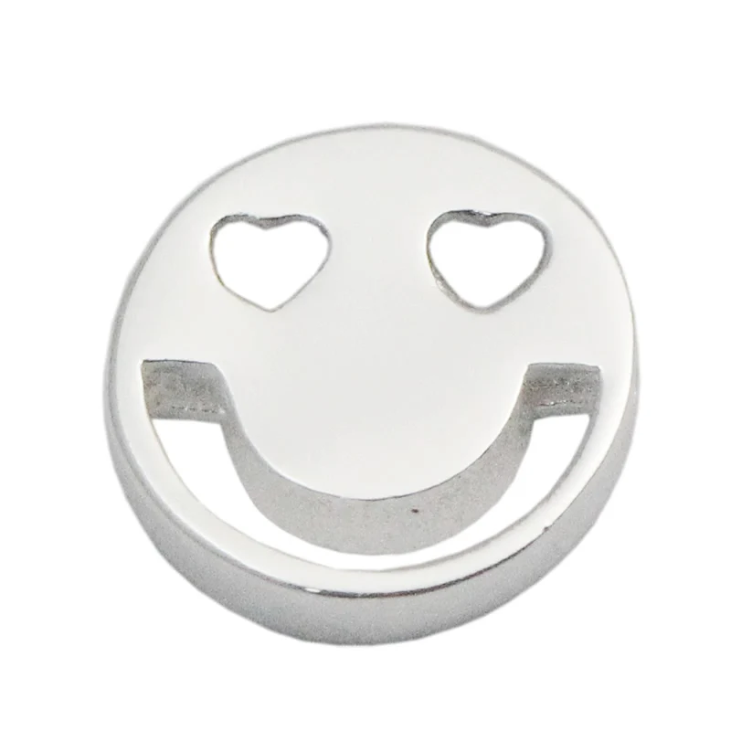 Beadsnice Tiny Smiley  925 Sterling Silver Happy  Charms Bracelet Spacers Round Metal Findings ID 35643