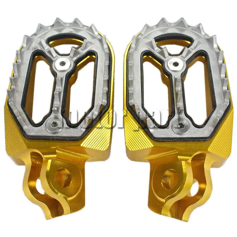 Apoio de pé para motocicleta, apoio de alumínio para os pés para moto suzuki rmz 2010 2015 250 rmz250 rmz450 dourado 11 12 13 14