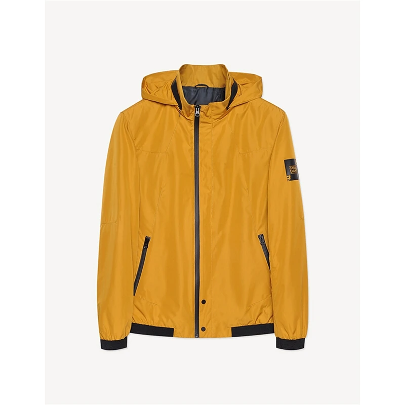

NEW FASHION business men jacket Comfortable yellow jackets men Hooded windbreak Slim Casual coat
