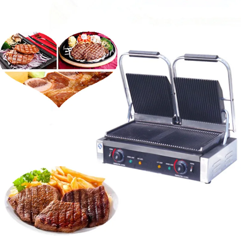 

Household electric small panini grill stainless steel contact grill machine panini maker