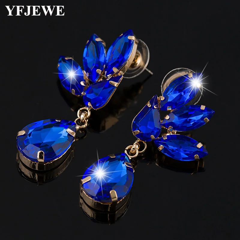 YFJEWE Ethnic Tribal Blue Floral Drop Earring for Women Big Stone Flower Dangle Earring Boho Chic Earrings wholesale E514