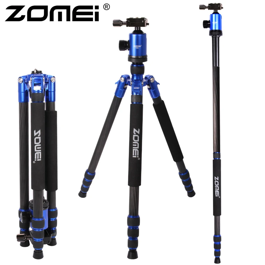 ZOMEI Z888C Professional Travel tripod Carbon Fiber camera Monopod Stand & Ball head with Bag for DSLR camera 5 Color available