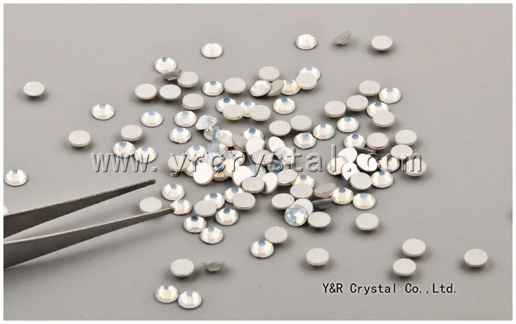 2058NoHF SS16 Whilte Opal Flatback Rhinestones Glass Glitter Grafts Beauty Accessories Beads Crystal DIY Dress Decorations