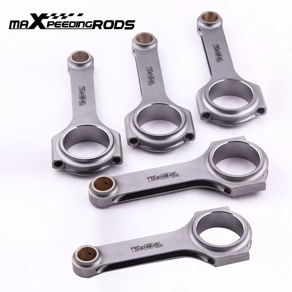  5x 144mm Connecting Rods Conrod fit for Audi RS2 2.2L Turbo 5cyl Bielle Pleuel  4340 Steel Con Rod