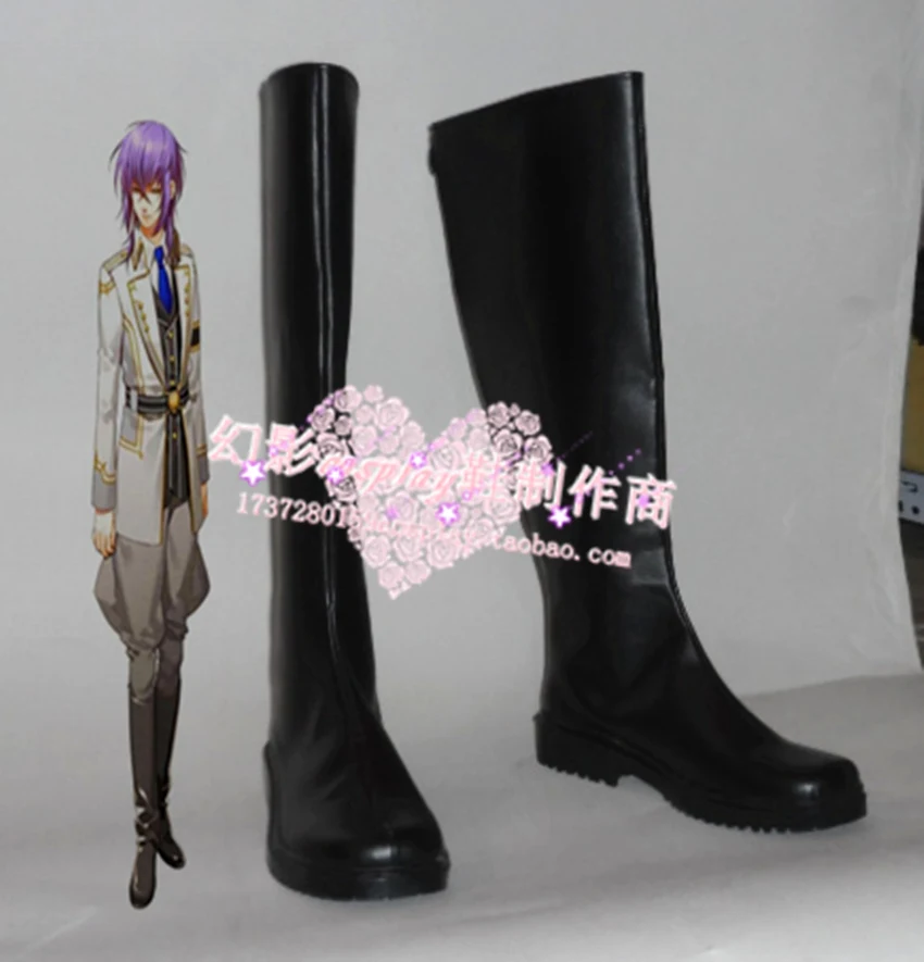 Ludere deorum Tsukito Totsuka Black Halloween Long Cosplay Boots Shoes H016