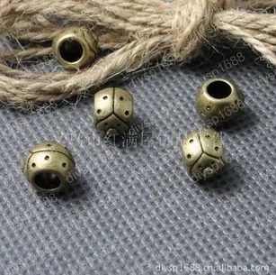 

100 pcs/lot 10MM Zinc alloy bead Antique Bronze Plated big hole bead Jewelry Findings JJA1295