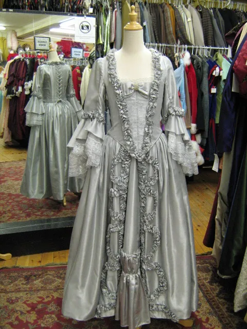 

18th Century Marie Antoinette DRESS Victorian ROCOCO Silver Gown Ball dress cosplay costume custom made