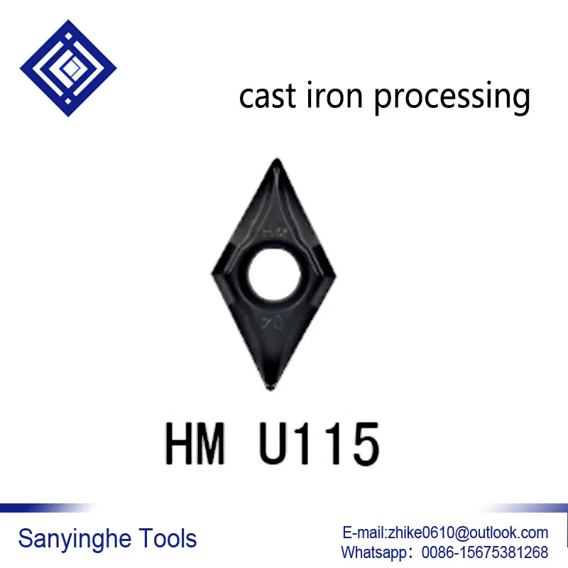 

DCMT11T304-HM U115 high quality sanyinghe 10pcs/lots cnc carbide turning inserts cnc blade lathe turning tool for cast iron