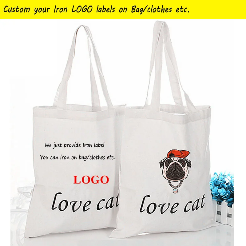 Custom Your Brand LOGO Lables Iron-on Canvas Bag/clothes/Sports Shirts Heat Transfer Vinyl Stickers Customized Bag Wholesale