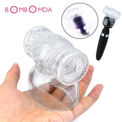 Transparent Magic Wand Headgear AV Stick Attachment Vibrator Accessories Penis Masturbation Sleeve Adult Sex Toys for Men Male