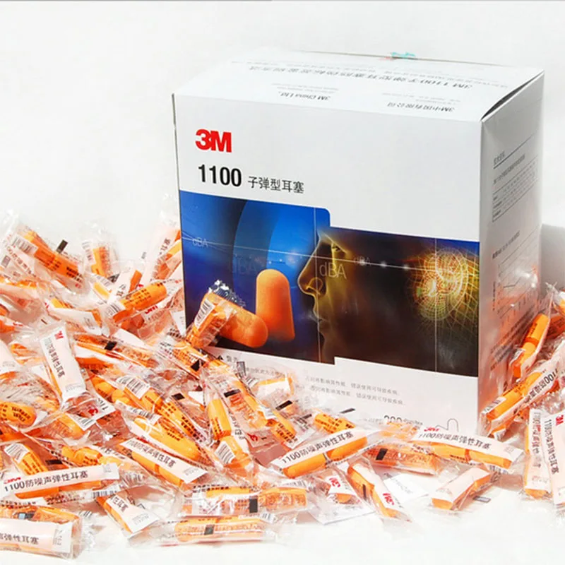 20/40/100/200 PCS 3M 1100 Sleeping Noise Prevention Earplug Industrial Foam Noise Reducer Soundproof Anti-noise Ear Plug