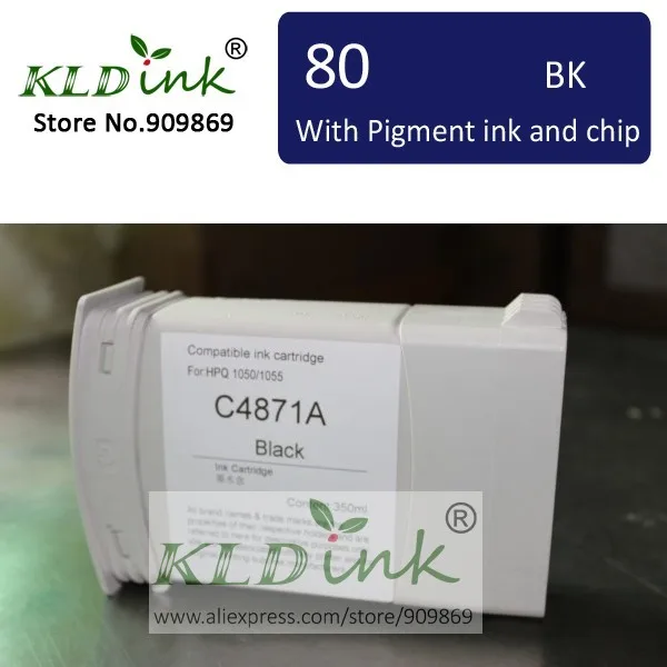 KLDINK - Compatible 80 C4871A BLACK  ink cartridge for Designjet 1050 1055 printer