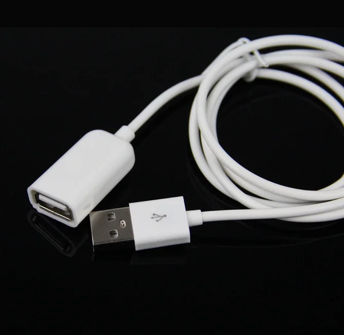 2pcs 50CM USB 2.0 Male to Female Extend Extension Cable Cord Extender For PC  phone tablet white