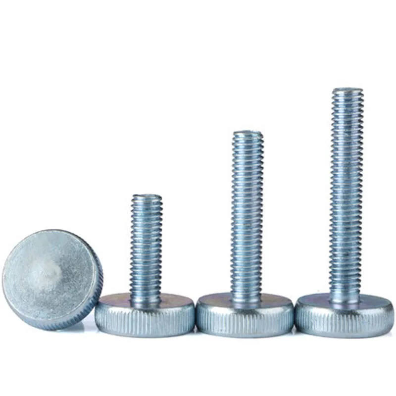 2pcs M8 GB835 hand screws Big heads knurled screw Round bolt 20mm-50mm Length