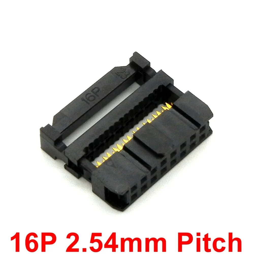 200pcs/lot FC-16P 2.54mm pitch Crimp Terminal 16P flat cable connector for LED display ribbon cable wire