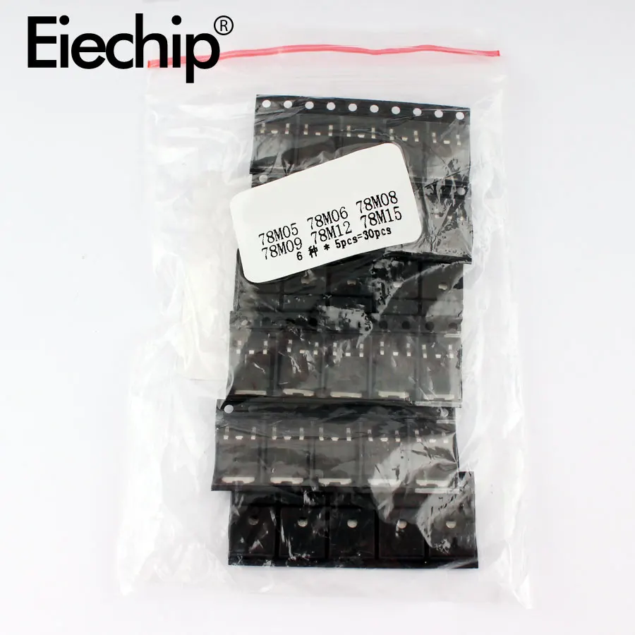 6 Kinds*5pcs TO-252 SMD Transistor Set 78M05 78M06 78M08 78M09 78M12 78M15 Voltage Regulator transistors Assortment Kit